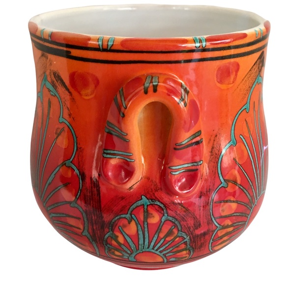 Italian Ceramic Dia Rosso Jar with Handles - Picture 2 of 7